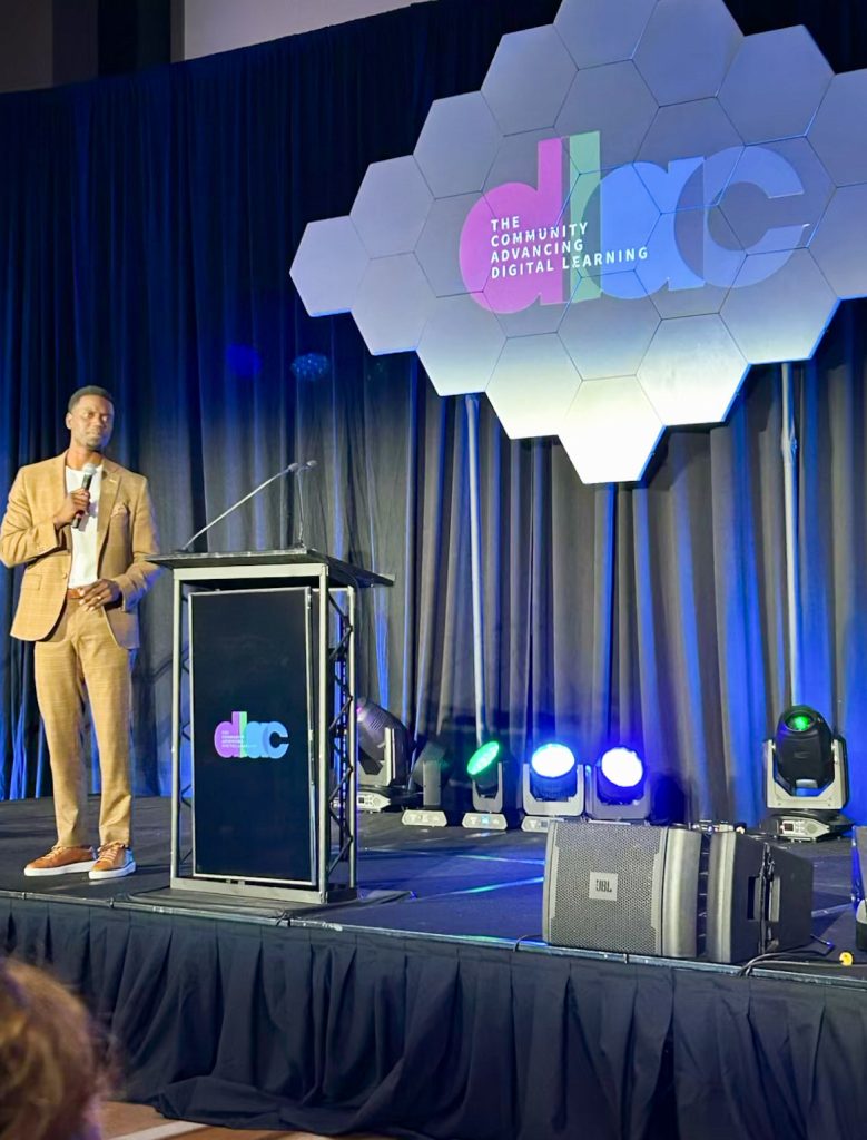 Keynote presentation highlighting alternative education trends at DLAC 2025